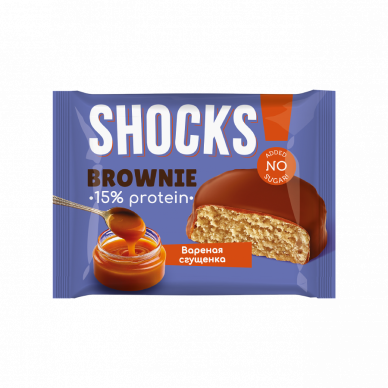 Протеиновое печенье глазированное Брауни "Вареная сгущенка" FitnesShock